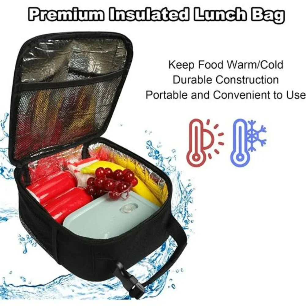 Small Insulated Lunch Bag Tote Reusable Cooler Lunchbox for Work or Travel